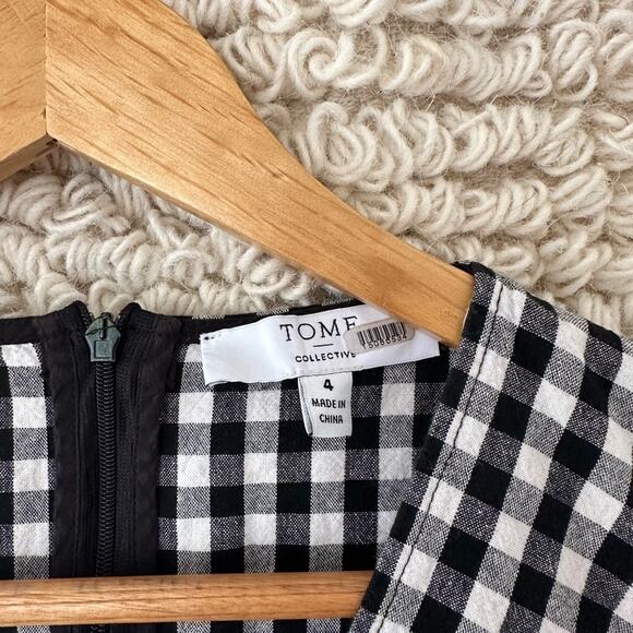 TOME Gingham Ruffle Hem Dress - Picture 3 of 10